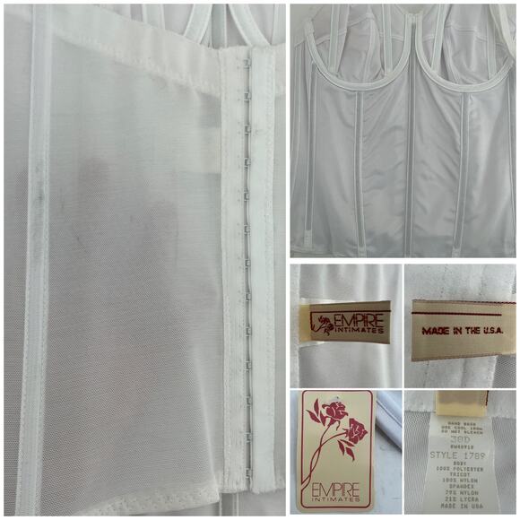 Empire Intimates (38D) American VINTAGE White Bridal Wedding Bustier Bra 1352 - Picture 8 of 9
